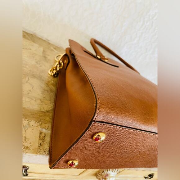 MICHAEL KORS Hamilton saddle saffiano leather shoulder bag satchel tote - Picture 7 of 9